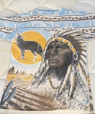 Vintage 90s Tribal T-Shirt XL Indian Native American All Over Single Stitch AOP