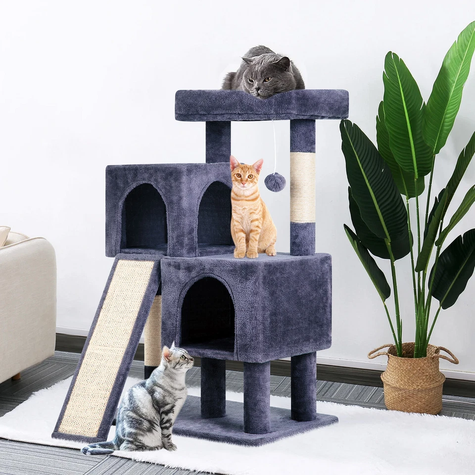 Árbol para gatos de 36 pulgadas para gatos de interior torre para gatos con postes rascadores multinivel Foto 2 de 4