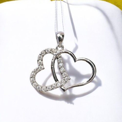 18 Ct Lab-Grown Diamond Pendant–925 Sterling Silver Heart Necklace MG006 - Picture 6 of 6