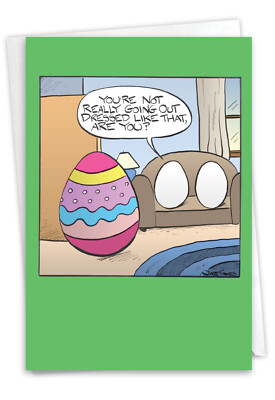 Funny Easter Paper Card w/ envelope  -  Dressed Egg