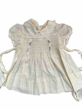 Vintage Smocked Baby Dress Embroidered Smocked For Mama Doll Or Reborn Doll