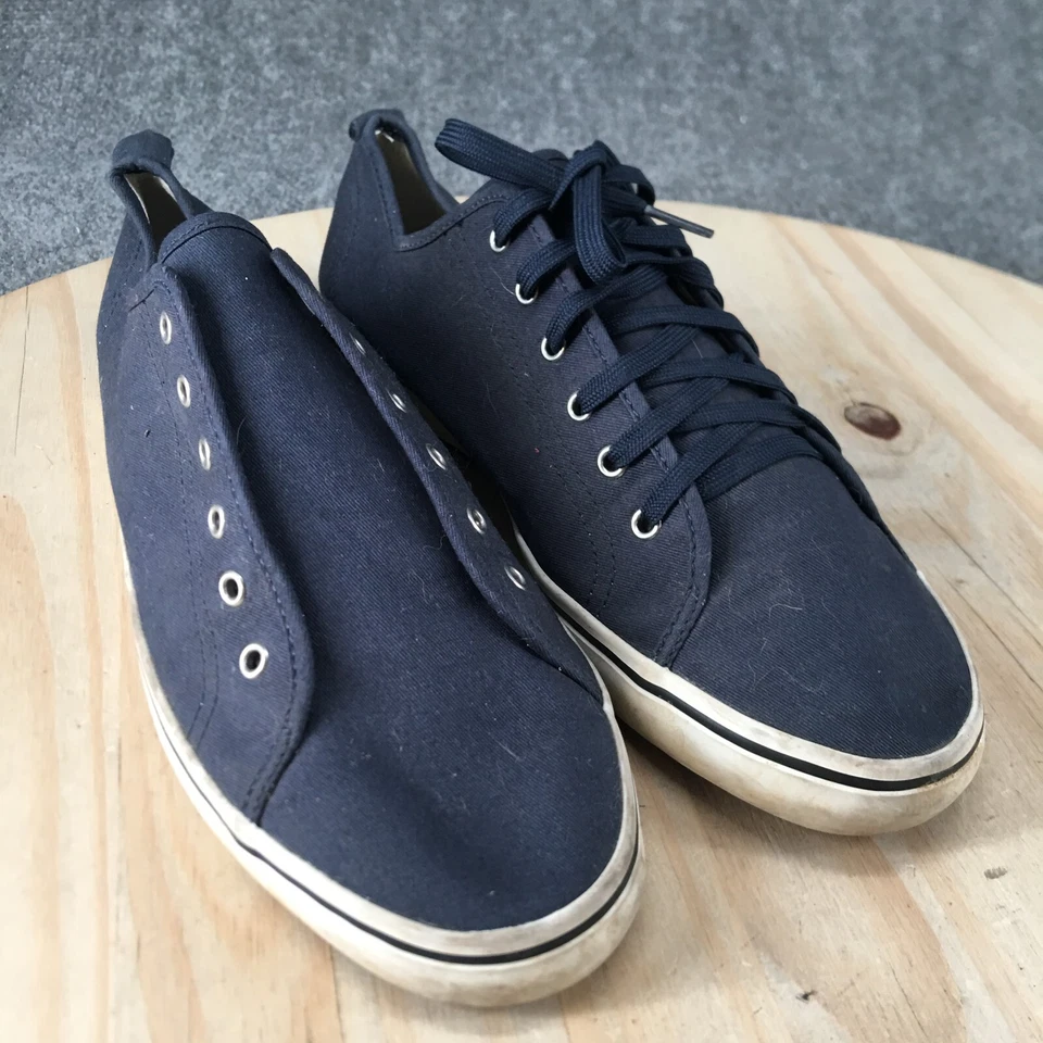 H&M Shoes Womens 11.5 Low Top Sneakers Blue Canvas Round Toe Lace Up Casual - Image 3 of 4