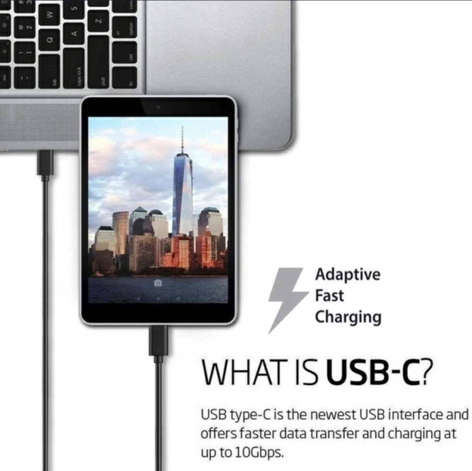 Paquete de 3 cables de carga rápida USB tipo C para Samsung Galaxy S8 S9 S10 S20 - Image 2 of 4