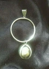 Vintage Rare 925 CW Sterling Silver Circle Ring Tennis Ball Pendant Size Large