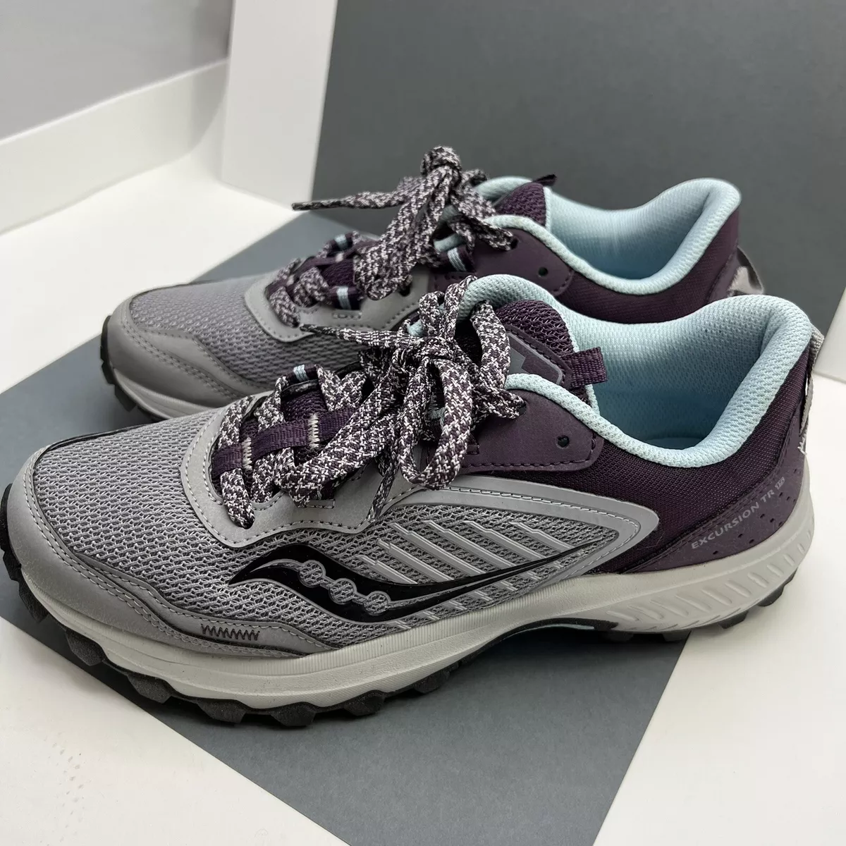 Saucony Women s Excursion TR15 Purple Gray Trail Running Shoes S10668 21 Sz 8.5