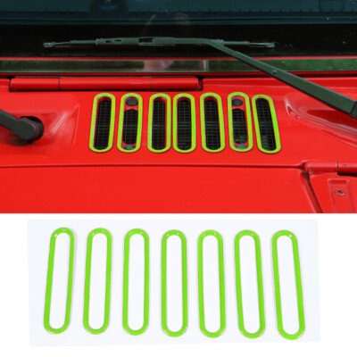 Green Hood Vent Cover Cowl Panel Vent Trim Decor for Jeep Wrangler JK JKU 07-17