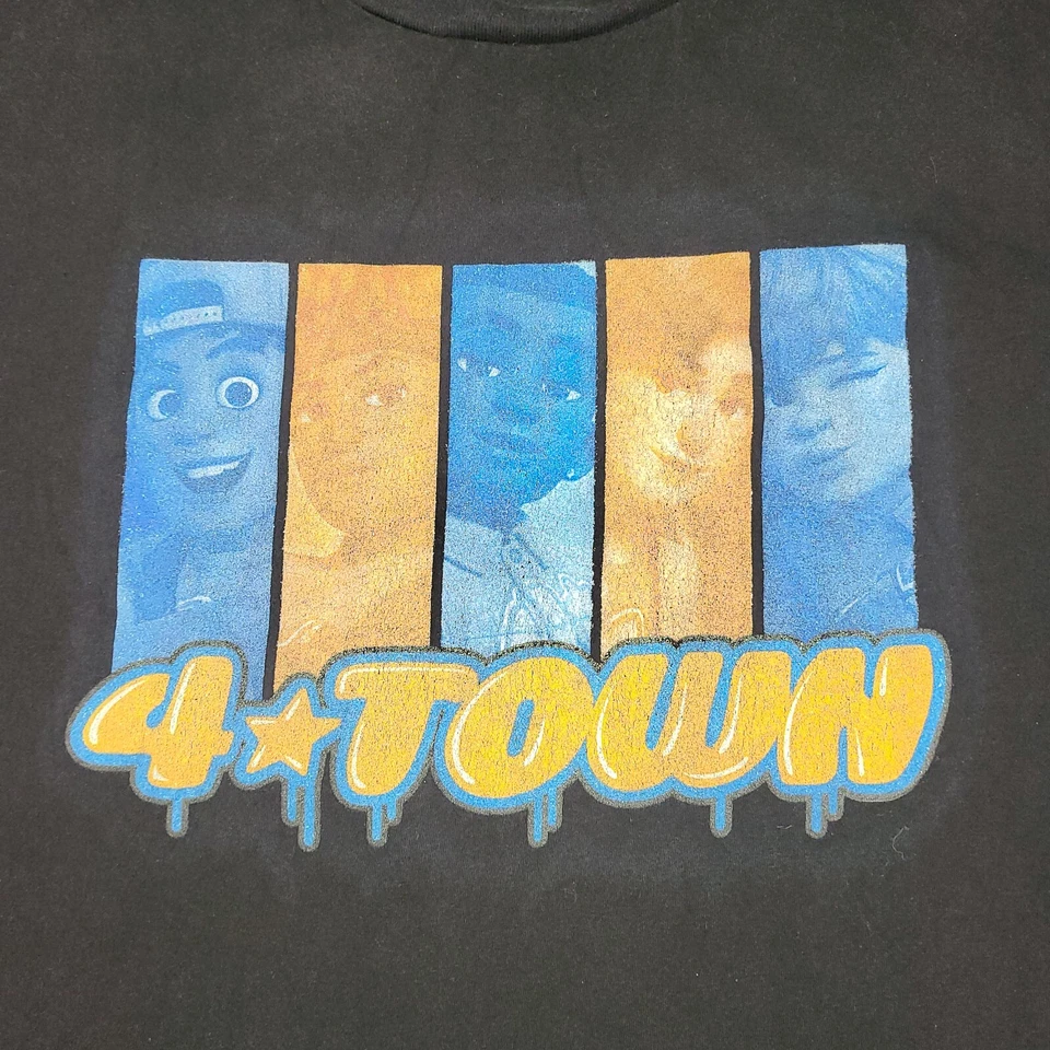 Camiseta Disney Pixar 4 Town Para Hombres 3XL Negra Girando Roja Película Música Pop Boy Band Foto 2 de 4