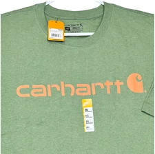 Carhartt Mens Logo Graphic T-Shirt LODEN FROST HEATHER Loose Fit Short Slve 2XL