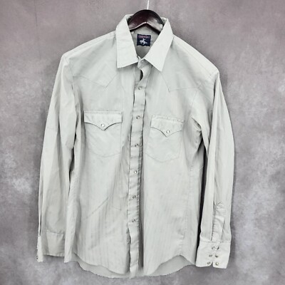 Chute #1 Western Shirt Mens 16 / 35 L Extra Long Tail Pearl Snap Rockabilly Vtg