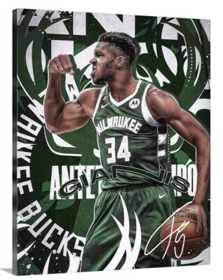 Milwaukee Bucks Champions Canvas 16x20 Giannis Antetokounmpo MVP 2021 Champs
