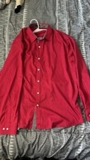 Men's Business Dress Shirt Long Sleeve Slim Fit Shirt 2xl Red