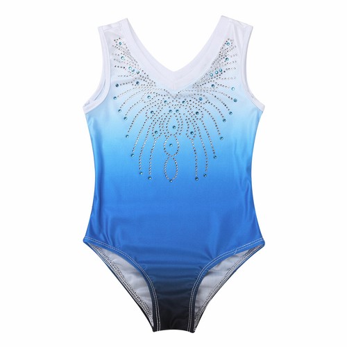 AU Girls Metallic Leotard Sleeveless Ballet Dance Gymnastics Jumpsuit Unitard - Picture 44 of 80