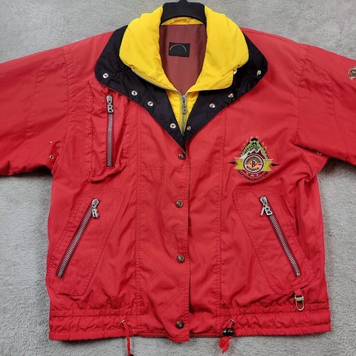 Vintage Bogner Canadian Wilds Winter Jacket Hooded Red Heavy Warm Ski Coat - Picture 2 of 19