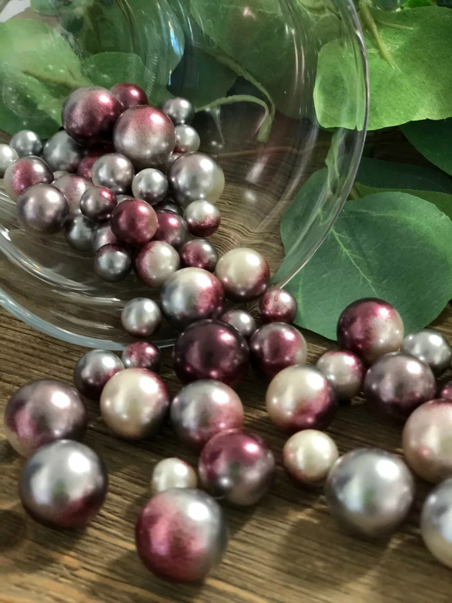 Burgundy floating pearls clearance