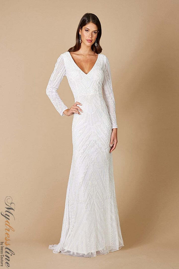 lara evening dresses Lara Satin Pleated Gown
