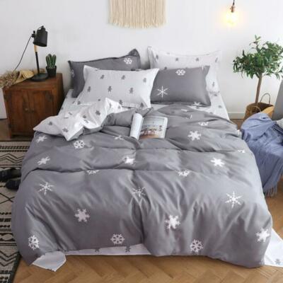 3D Gray Snowflakes ZHUA3786 Bed Pillowcases Quilt Duvet Cover Set Queen King Zoe