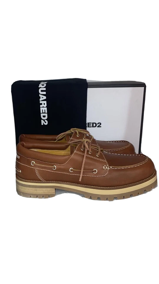 DSQUARED2 Zapato Derby De Cuero Para Hombre Talla Eu 40 Marrón DQ204 - Imagen 4 de 4