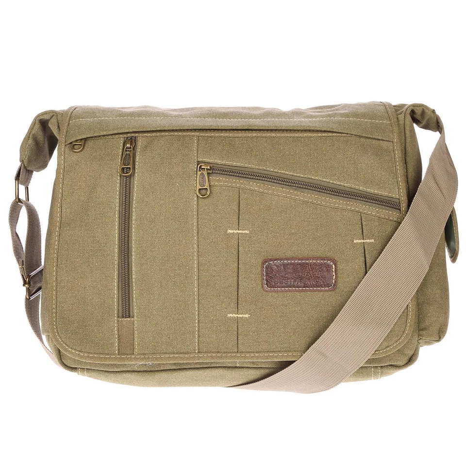 Große XL Herren Damen Tasche Messenger Bag Umhängetasche Laptoptasche Canvas - Bild 3 von 4