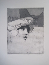 1942-1992. Klaus Böttger DER HUT. Art  Erotik.  Radierung signiert 82/100