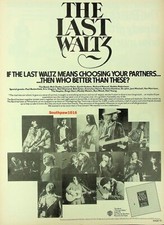 1978 The Band "The Last Waltz" Album Release Music Industry Promo Reprint Ad