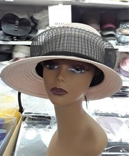 Asymmetric Bucket Vail Ribbon Kentucky Derby Wedding Hat Church Wide Brim Dressy