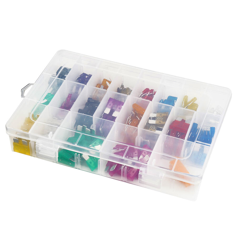 220 Piece Car Blade Fuse Kit - Assorted Sizes For Auto, Truck, SUV, ATV & Motorcycle