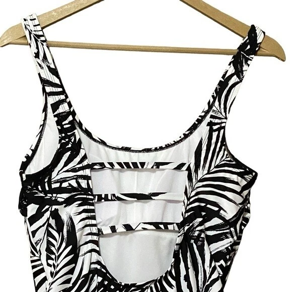 Traje de baño Ocean Pacific OP para mujer L negro blanco hoja de una pieza nuevo con etiquetas Foto 3 de 4