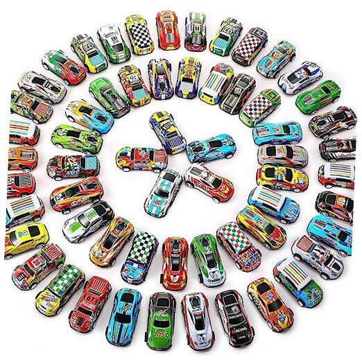 60 Pack Pull Back Toy Cars, Mini Die Cast Race Cars Vehicles Bulk
