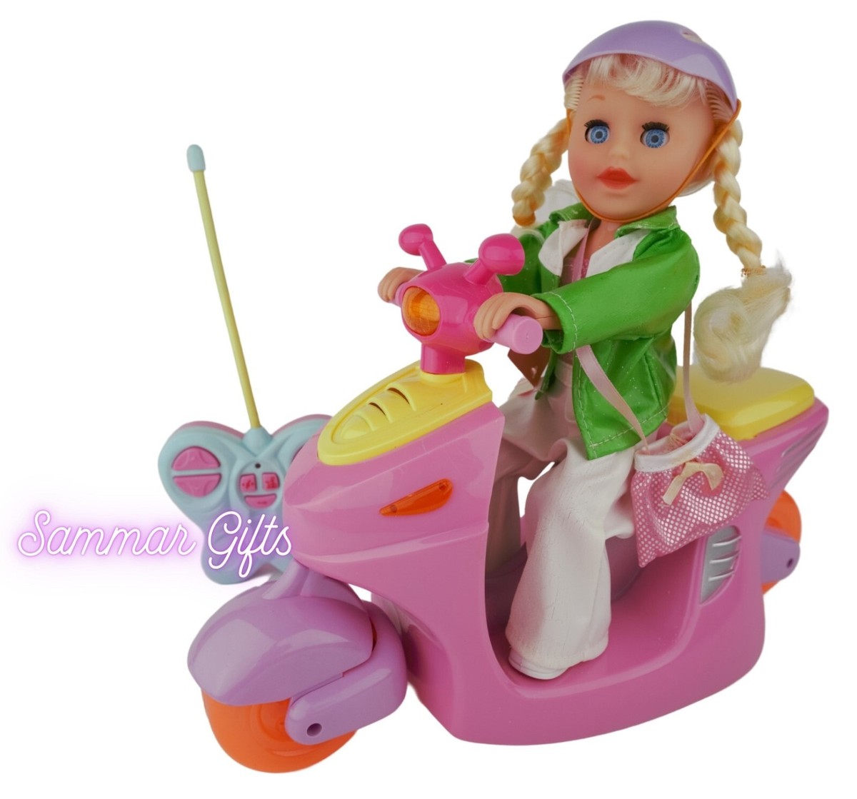 Motorcycle Remote Doll GREEN Girls Scooter Motorcycle Radio Remote