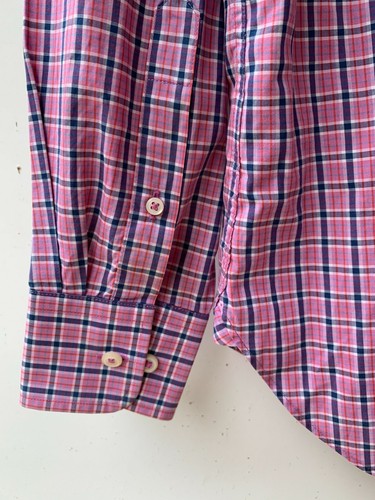 Gazman Tailored Fit Mens Long Sleeve Pink Check Business Shirt Size 39/40 - Picture 3 of 6