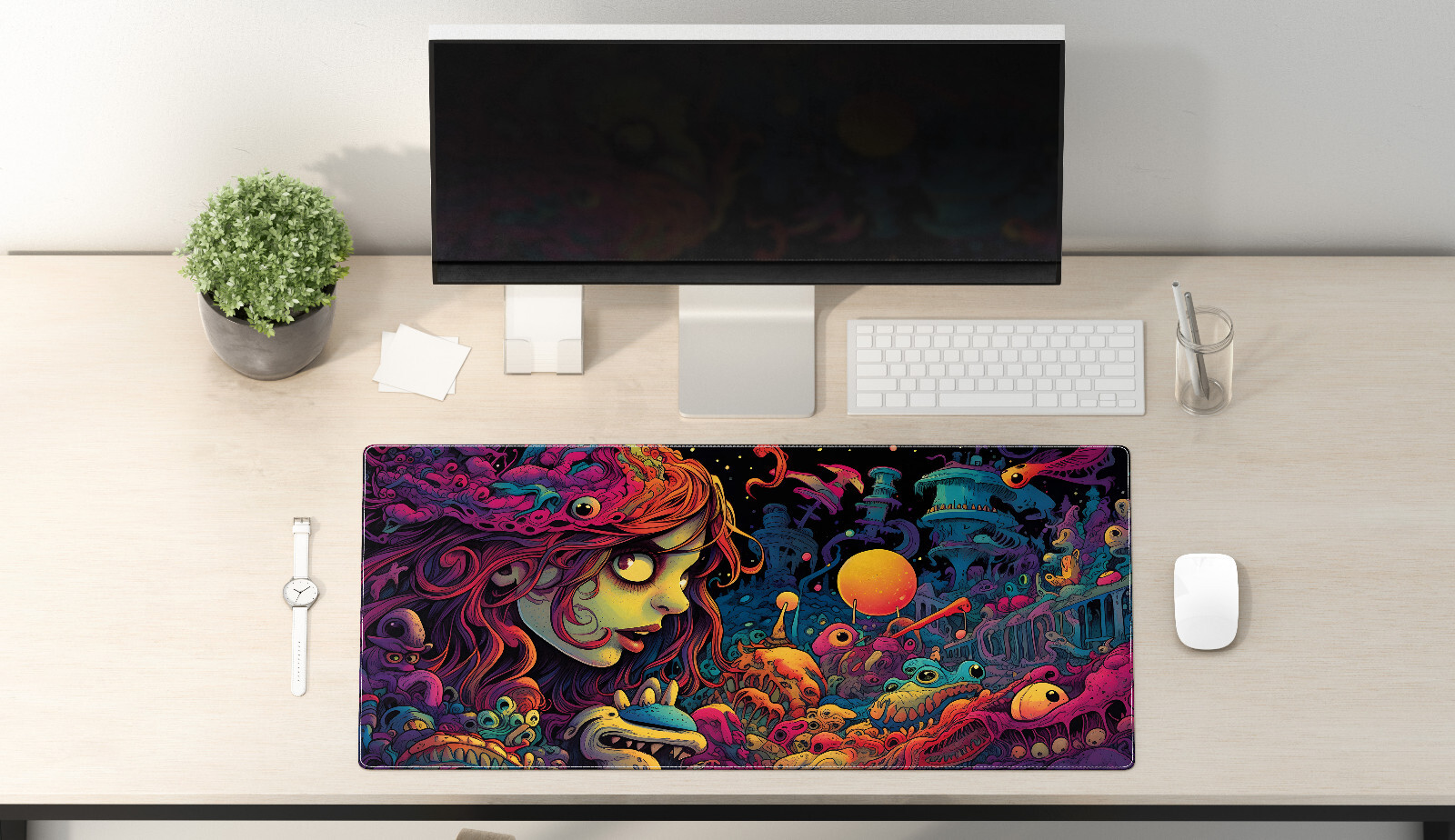 Trippy Temple Gaming Mouse Pad - Extra Large Desk Mat - Perfect Gift for Gamers-image