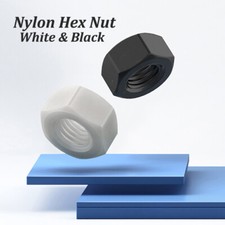 White Black Plastic Hex Full Nylon Hexagon Nuts M4 M5 M6 M8 M10 M12 M16 M18 M20