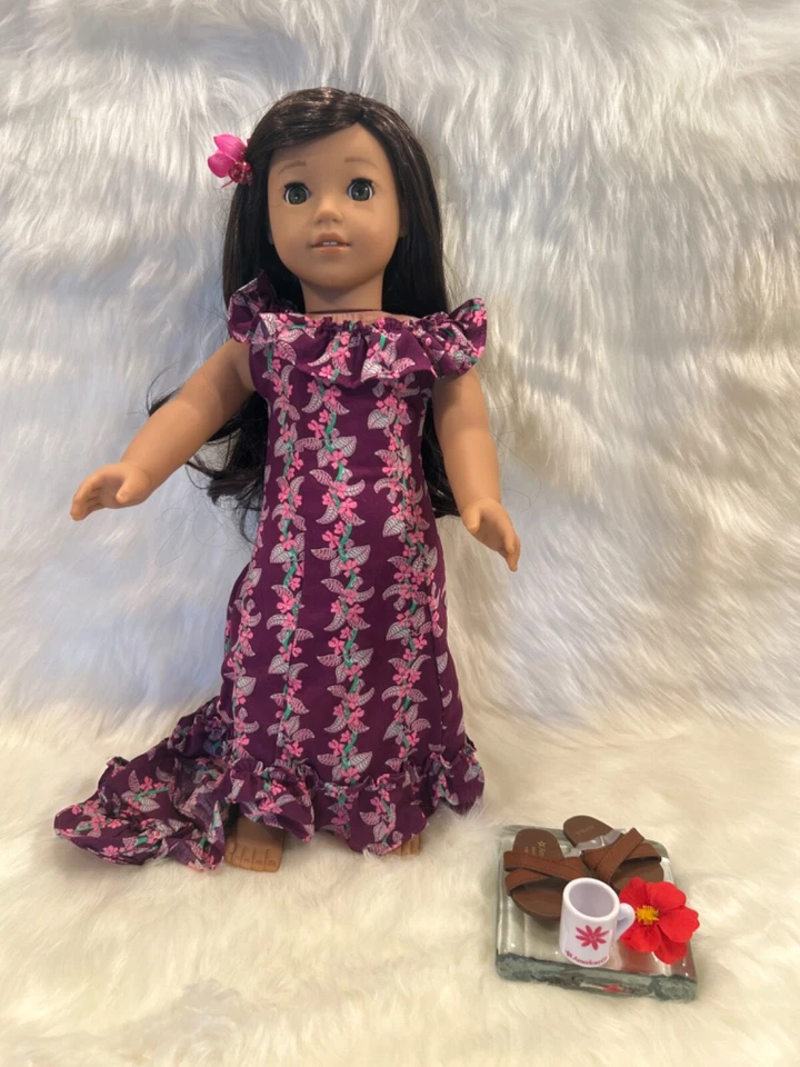 American Girl Nanea Doll in Holoku Dress with Box - Excellent Condition - Image 2 of 4