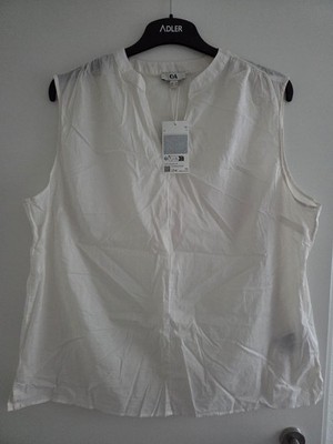 Neu mit Etikett!! C&A Damen Bluse Top ärmellos Gr. 50 Weiß  Creme