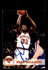 Signed Basketball Card Auto Herb Williams 1993-94 Hoops #379 New York Knicks