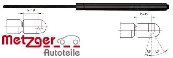 Metzger 2110063 Gasfeder FüR Koffer-/Laderaum Gasfeder GasdäMpfer FüR Citroen-image