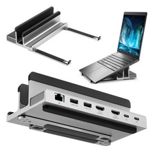 7 Port USB-C 14  Laptop Stand with Dual Display Docking Station, Tablet Holde...