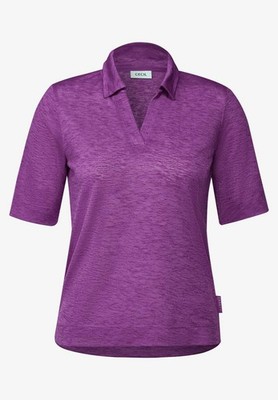 Cecil Linen Polo Collar Lila - Größe M Damenbekleidung T-Shirts Und Top