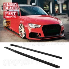 For Audi RS3 8V 2017-2020 Glossy Black Side Skirt Extension Splitter Spoiler Kit