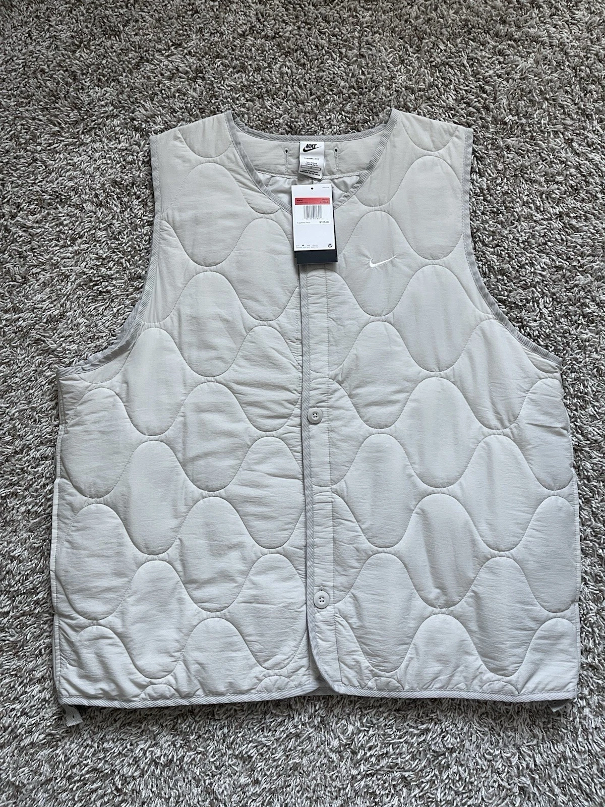 Nike Thermafit Military Insulated Men Vest Off White Men's Sz L DX0890-012 $105