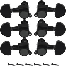 Black 3L3R Sealed Guitar Tuners Machine Heads round Button Tuning Pegs Keys Set