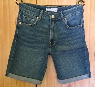 Bershka Denim Jeans Short Herren Bermuda Blau Größe 38 (W30)