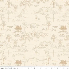 Winnie the Pooh C17001 Cream Map by Echo Park for Riley Blake - by half-yard