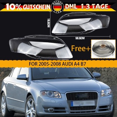 Paar Klar Scheinwerferglas Abdeckung Streuscheiben Für Audi A4 B7 8E 2005-2008