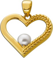 Herz AnhäNger Gold 333 8K SüßWasser Perle 3.8Mm