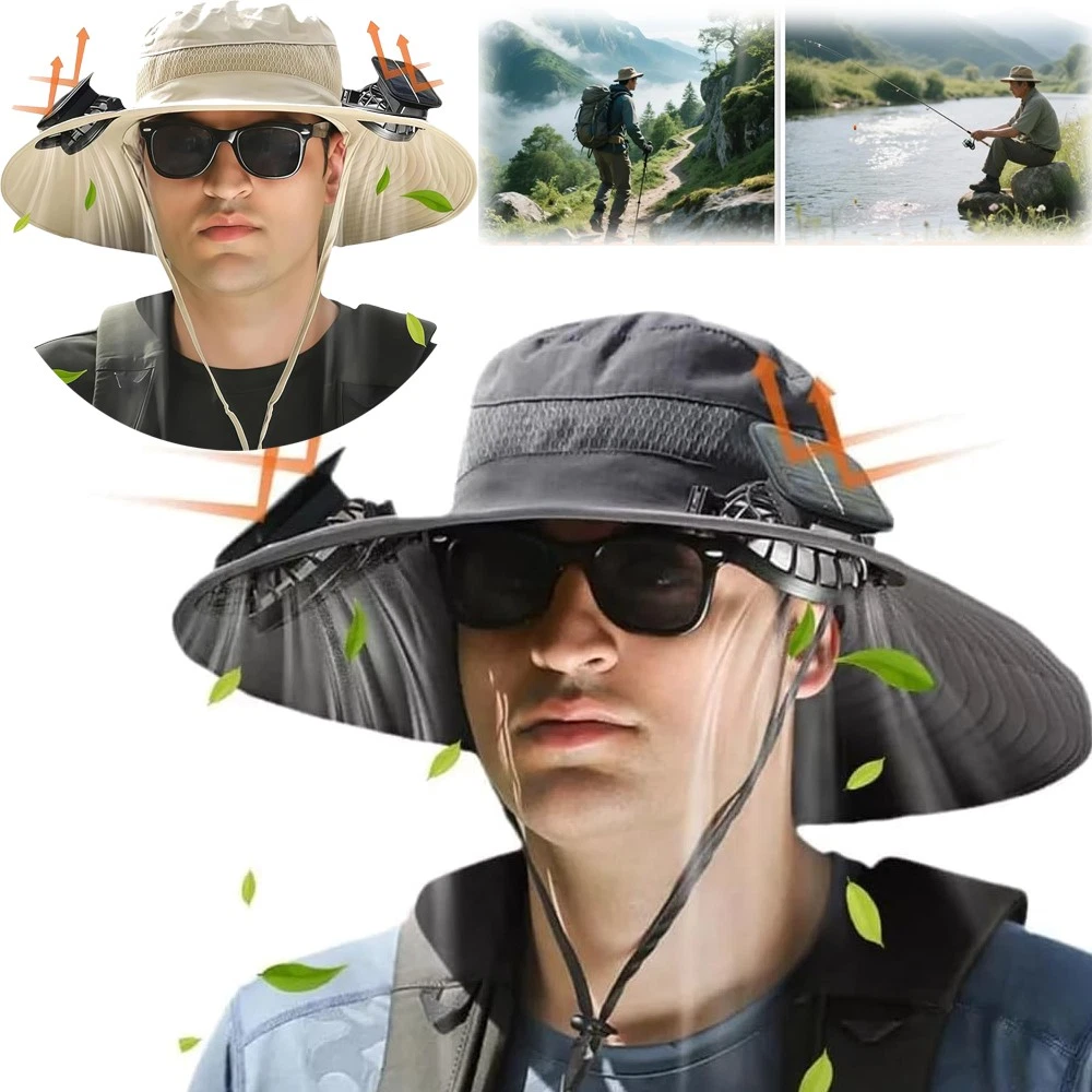 Sombrero Con Solar Ventilador,Wide Brim Sun Hat with 2 Solar USB Fan For Outdoor
Opens in a new wind