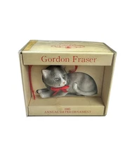 Vintage Schmid Gordon Fraser 1987 Annual Dated Christmas Ornament Cat Taiwan Roc