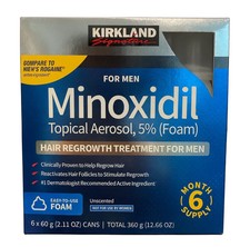 Kirkland Minoxidil FOAM 5 Extra Strength Men Hair Regrowth 6 Months Powerful