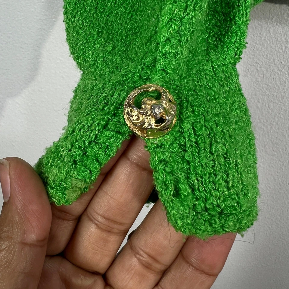 Cárdigan vintage St John tejido Saks Fifth Ave para mujer S verde Santana botones dorados Foto 4 de 4