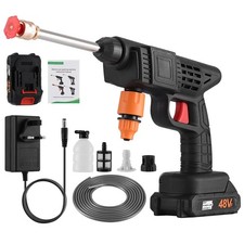 Portable Cordless Car High Pressure Washer Jet Water Wash Cleaner Gun +2 Battery